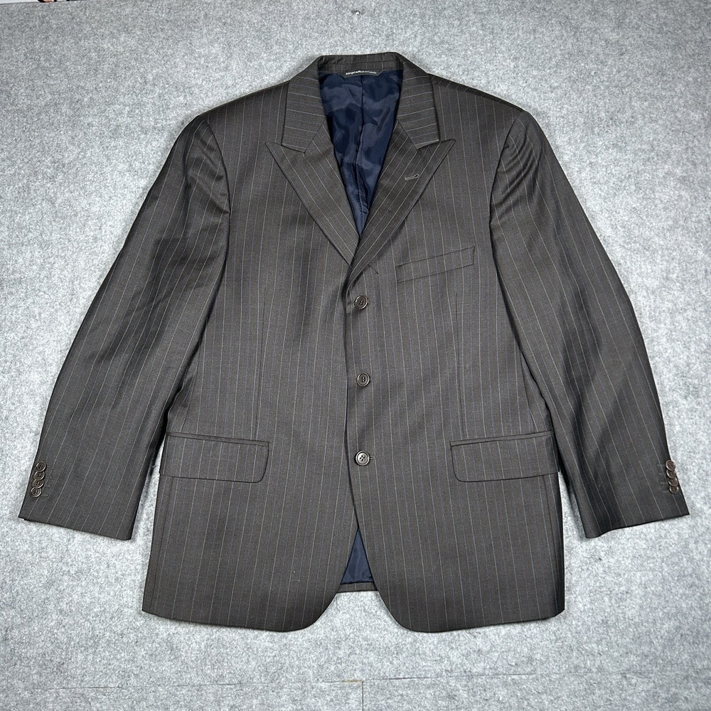Coppley Ermenegildo Zegna Blazer‎ Men's Size 46 Long Grey Pinstripe Sport Coat